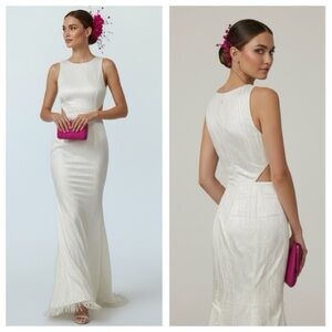 Rene Ruiz White Backless Gown